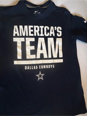 Adult M Nike Navy and White  NFL Dallas Cowboys 'America's Team' Graphic Tee